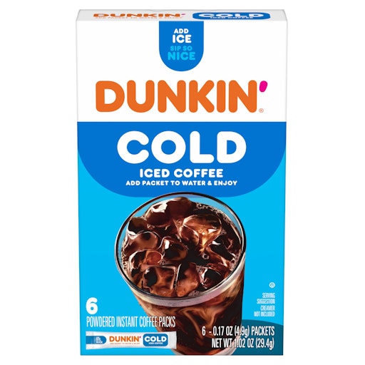 Dunkin' Cold Instant Coffee Powder 1.02 oz – Ready for Iced Coffee