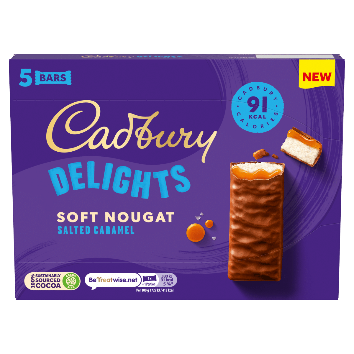 Cadbury Delights Nougat Salted Caramel 5pk