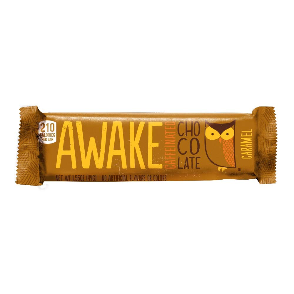 Awake Chocolate Caramel Milk Bars, 1.2 Ounce,