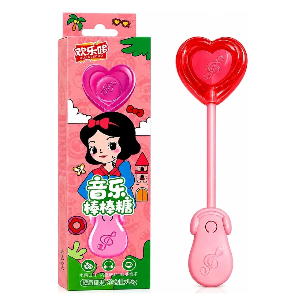 Music Lollipop MUANLEDUO Snow White Princess Style Fruit Flavor Hard Candy 15g