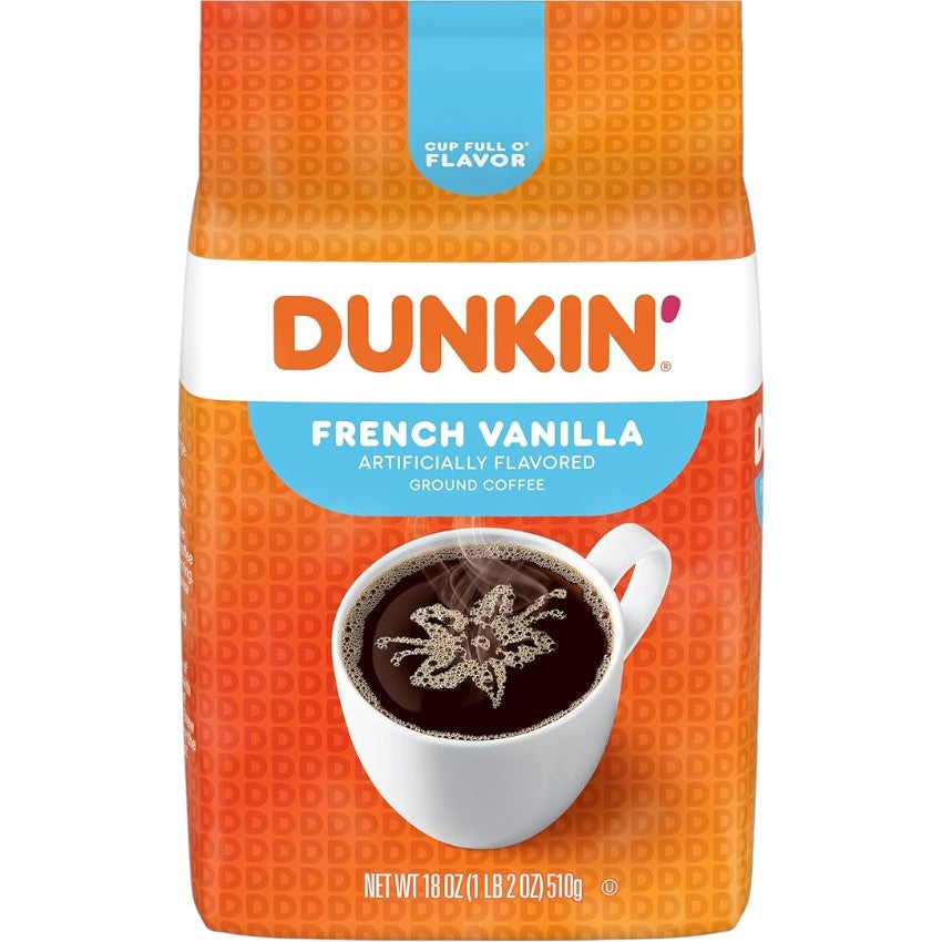Dunkin' Donuts French Vanilla Flavored Ground Coffee, 18 Oz