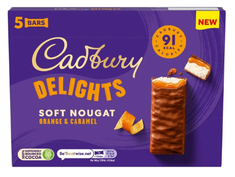 Cadbury Delights Nougat Orange & Caramel