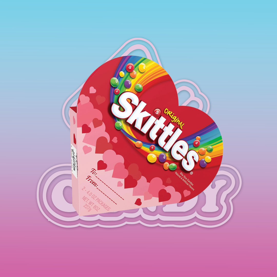 Skittles Original Heart Box Valentine Candy Gift Box, 2.17 Ounce