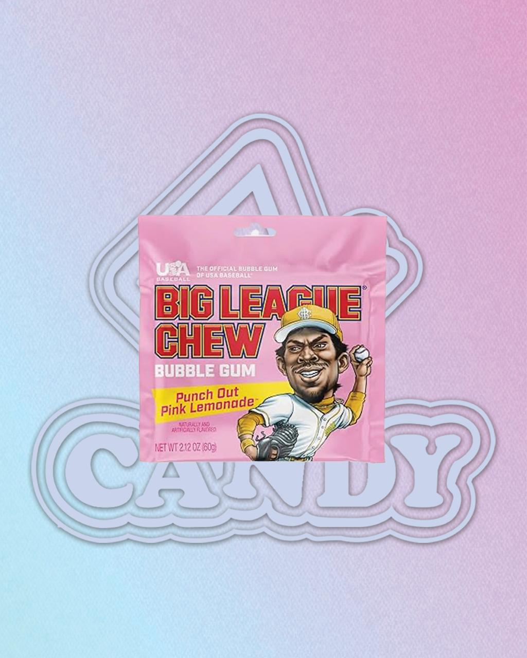 USA Baseball Big League Chew Bubble Gum Punch Out Pink Lemonade 60g