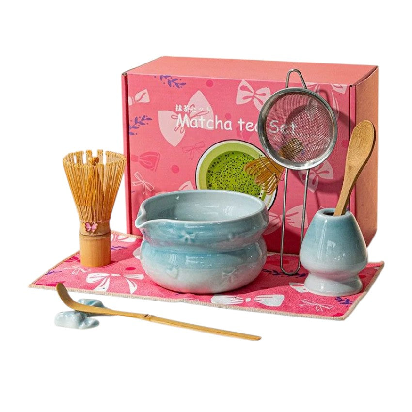 7pcs Matcha Tea Set with Ribbon Design