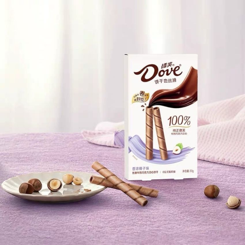 DOVE Chocolate Filled Biscuits Hazelnut