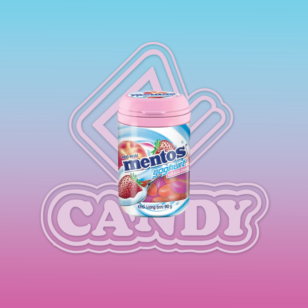 Mentos Yogurt Candy (Strawberry, Peach) 90Gr