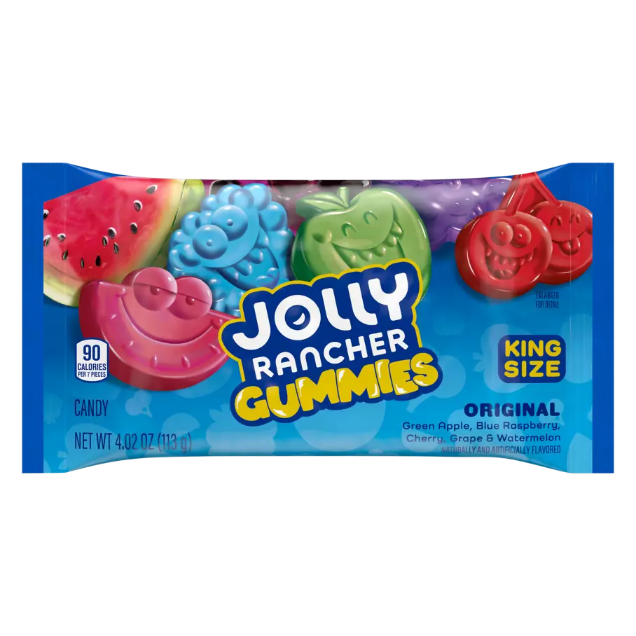 JOLLY RANCHER Gummies Original Flavors King Size, 4.02 oz bag
