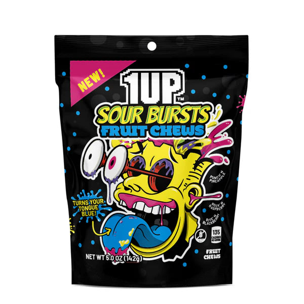 1UP Sour Burst Fruit Chews (Blue Raspberry) 142g