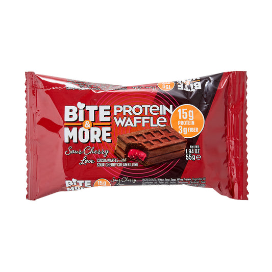 Bite & More Protein Waffle Sour Cherry Love 55g