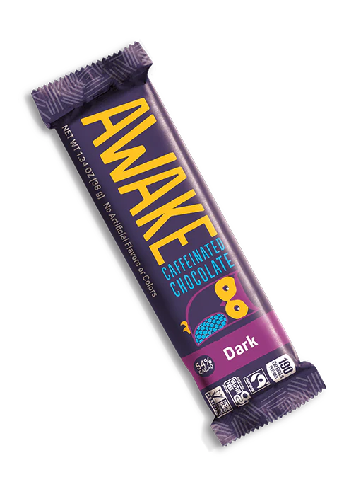 Awake Chocolate Dark Chocolate Bar Retail Pack, 1.34 Ounce,