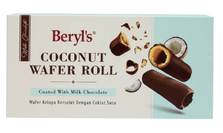 Beryl's Coconut Wafer Rolle Coated With milk Chocolate 120g