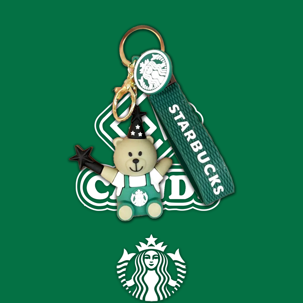 Starbucks Key Chain Green Bear with Star