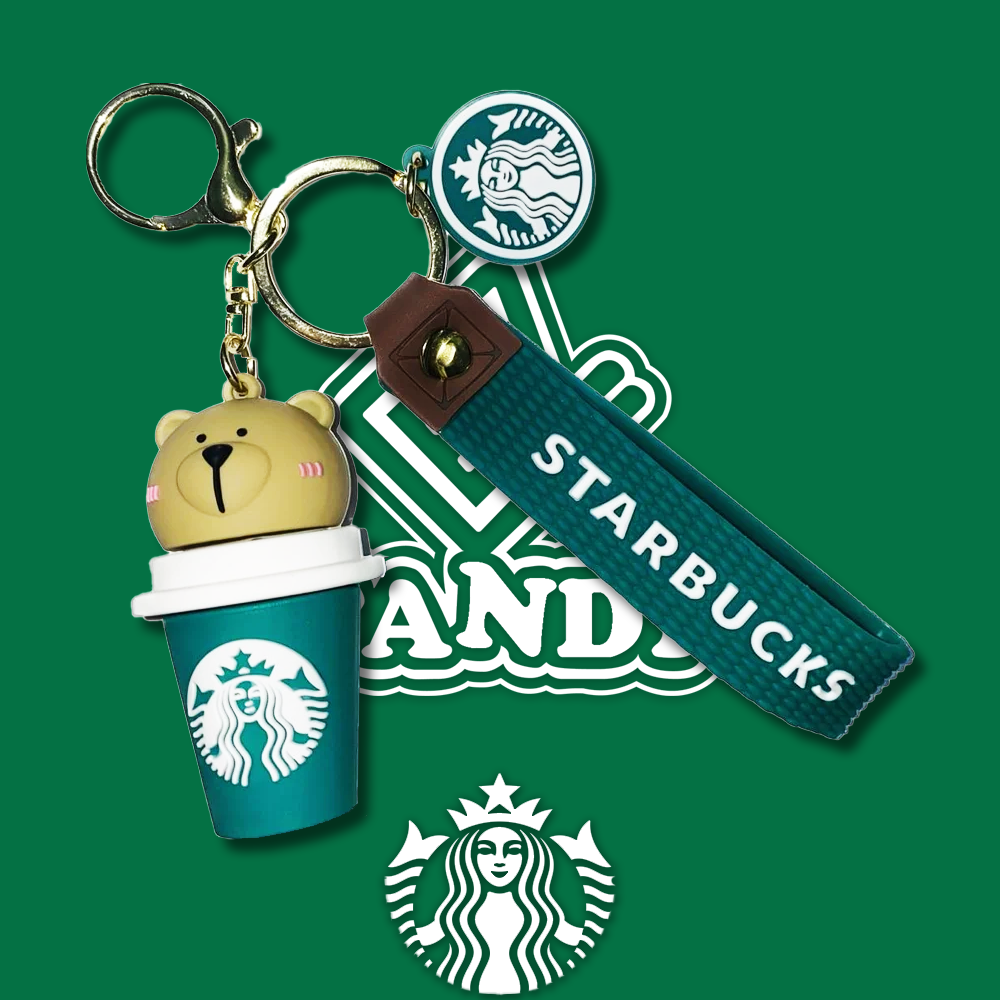 Starbucks Key Chain Green Bear in Cup