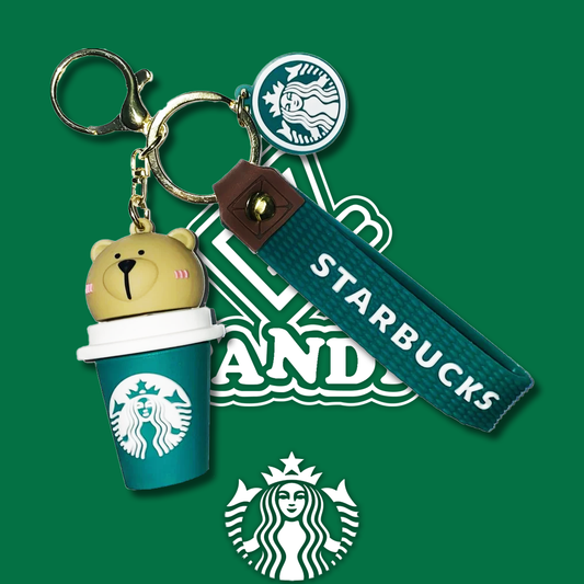 Starbucks Key Chain Green Bear in Cup