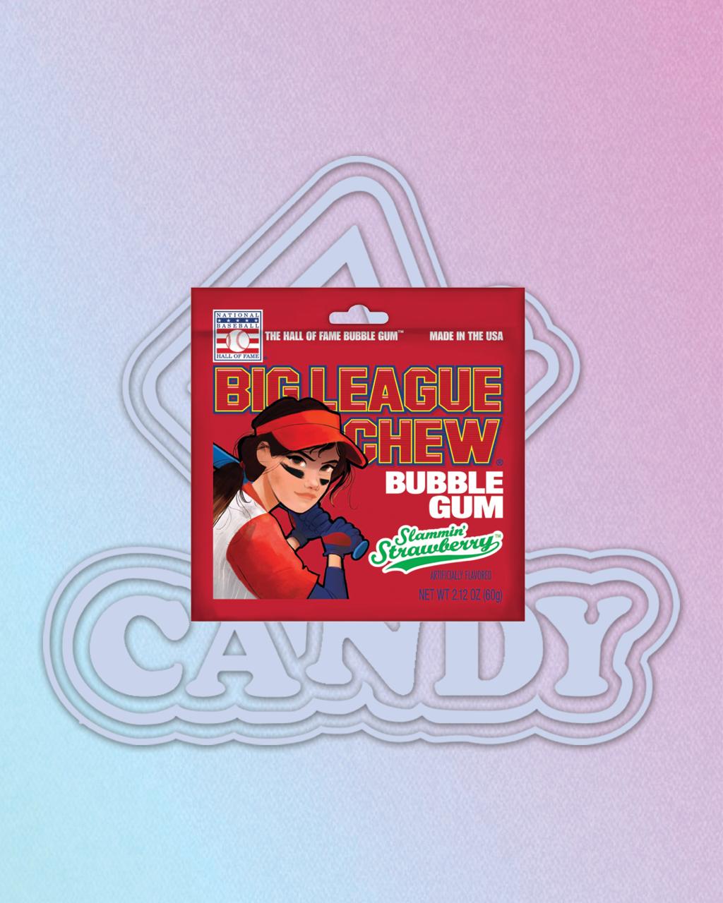 USA Baseball Big League Chew Bubble Gum Slammin Strwaberry 60g