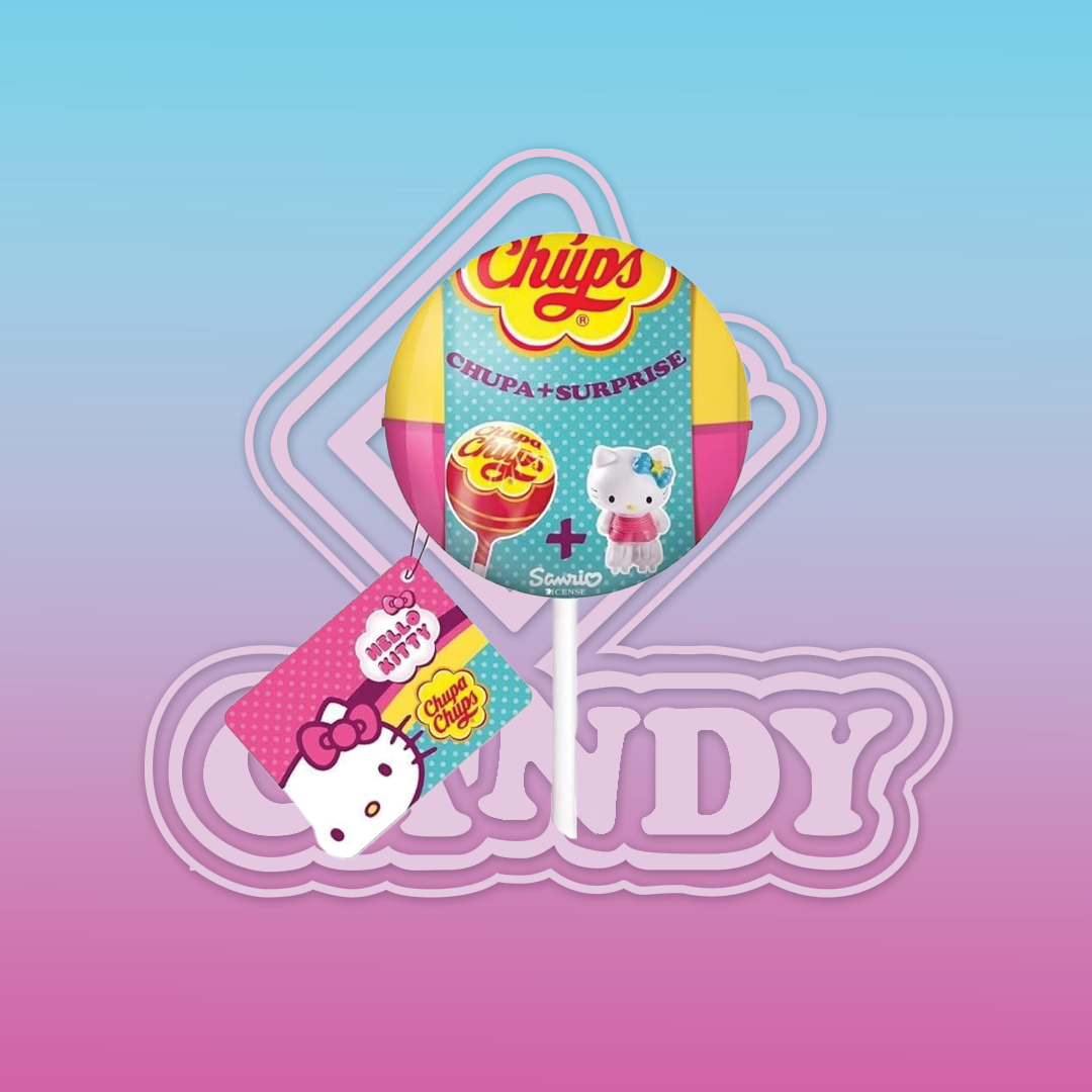 Chupa Chups Surprise Hello Kitty Lollipops Strawberry 12G