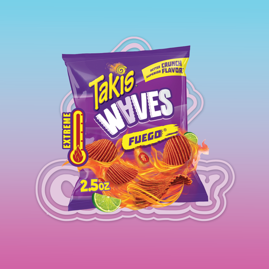 Takis Waves Fuego 2.5 Ounce - Hot Chilli Pepper & Lime Potato Wavy Chips